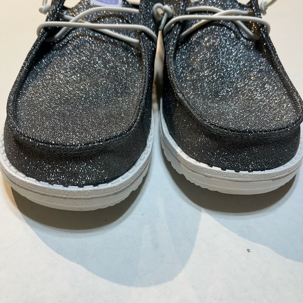 Hey Dude Black Glitter Mules - Picture 4 of 7